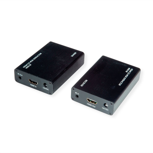 Roline Video Extender Transmitter/Receiver - Wired - 45 m Range - 1 x Network (RJ-45) - 1 x HDMI In - 1 x HDMI Out - 1 x R