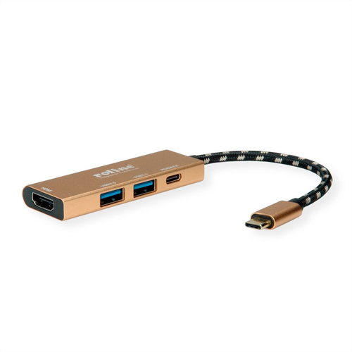 Roline USB 3.2 Gen. 2 (3.1 Gen. 2) Typ-C Docking Station für Notebook, TV, Monitor, Projektor, Tastatur, Maus, Festplatte,
