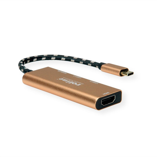 Roline USB 3.2 Gen. 2 (3.1 Gen. 2) Typ-C Docking Station für Notebook, TV, Monitor, Projektor, Tastatur, Maus, Festplatte,