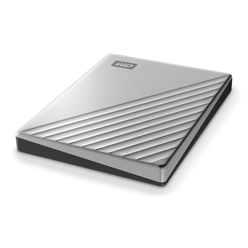 WD My Passport Ultra Tragbar Festplatte - Extern - 5 TB - Silber - Desktop-PC Unterstütztes Gerät - USB 3.0 - 256-bit Vers