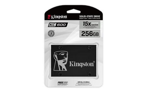 Kingston Technology KC600. Capacité du Solid State Drive (SSD): 256 Go, Facteur de forme SSD: 2.5", Vitesse de lecture: 55