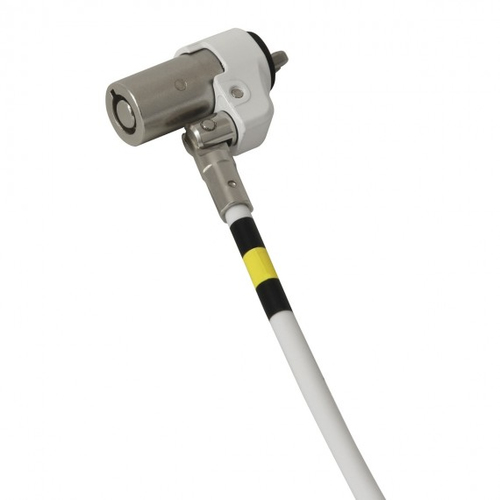 Câble de verrouillage MOBILIS Pour Ordinateur - 2 m Câble - Verrou Master Keyed (à clé passe-partout) - Blanc - Acier Durc