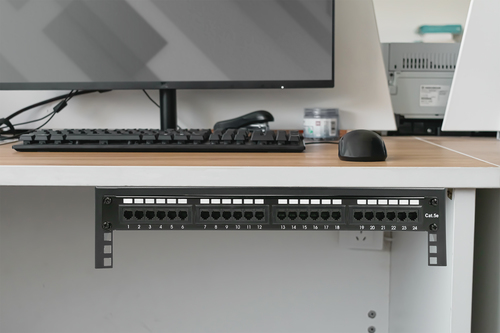 Digitus Mounting Bracket - Black - Horizontal/Vertical - 40 kg Load Capacity - Sheet Steel - 1