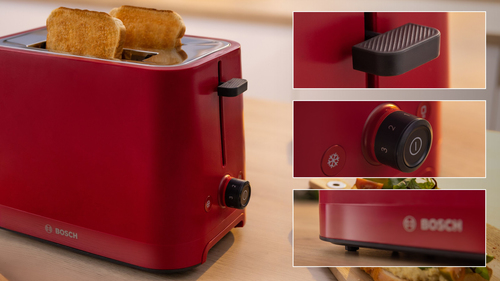 Tostapane Bosch TAT3M124 - 950 W - 2 Fette - Rosso