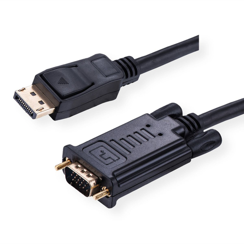 Value 2 m DisplayPort/VGA Videokabel - 1 Stück - Cable for Monitor, Grafikkarte, Videogerät - Unterstützt bis zu1080, 1920