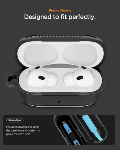 Spigen Rugged Armor AirPods Pro 3 Case Matte Black. Product type: Case, Material: Thermoplastic polyurethane (TPU), Produc