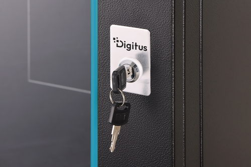 Digitus Dynamic-N 16U Wall Mountable Enclosed Cabinet Rack Cabinet for Networking, Server - Light Grey - Steel, Glass, She