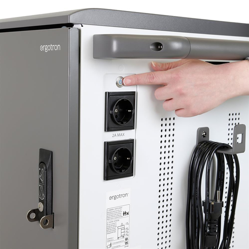 Ergotron YESMOR36. Type: Freestanding, Product colour: Black, Grey, Wheel diameter: 10 cm. Input current: 10 A. Certificat