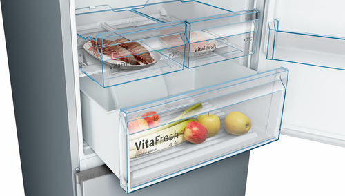 Congelatore/Freezer Bosch KGN49XLEA 438 L - Installazione libera - Acciaio inox - Reversibile - 3 x Cassetto/i freezer - 3