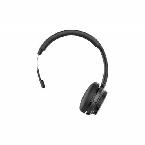 V7 H605M Wireless On-ear, Over-the-head Mono Headset - Black, Grey - Microsoft Teams Certification - Monaural - Supra-aura