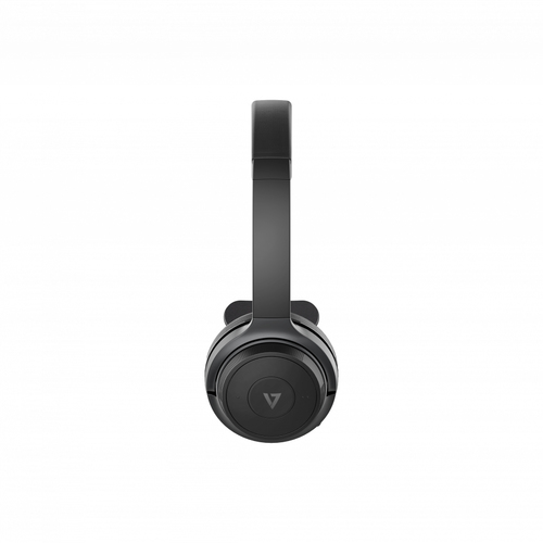 V7 H605M Wireless On-ear, Over-the-head Mono Headset - Black, Grey - Microsoft Teams Certification - Monaural - Supra-aura