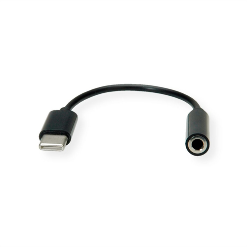 Value 13 cm Mini-Phone/USB-C Audiokabel - Cable for MacBook, Notebook, Smartphone, Tablet, Ultrabook - Schwarz
