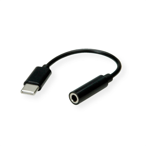 Value 13 cm Mini-Phone/USB-C Audiokabel - Cable for MacBook, Notebook, Smartphone, Tablet, Ultrabook - Schwarz