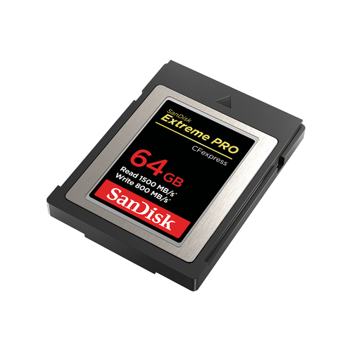 SanDisk Extreme Pro. Capacidade: 64 GB, Tipo de flash card: CFexpress, Velocidade de leitura: 1500 MB/s, Velocidade de esc