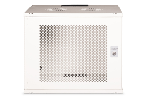 Digitus SOHO PRO 9U Wandmontierbar Geschlossener Schrank Rackschrank für Networking - Hellgrau - Stahl, Blech - 60 kg Maxi