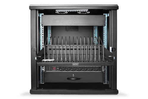 Digitus Regal - 483 mm Breite x 340 mm Tiefe x 175 mm Höhe - Stahl - Schwarz - 1Stück