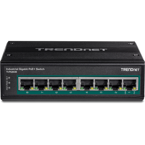 8-Port Industrial Gigabit PoE+ DIN-Rail Switch (24 - 56V)