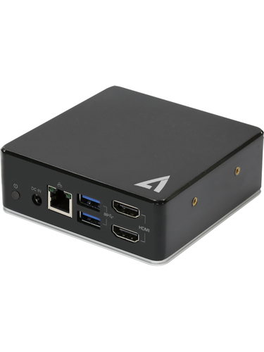 V7 UCDDS1080P USB Tipo C Estação de ancoragem para PC Secretária - Capacidade de carregamento - 100 W - Preto - 2 Displays