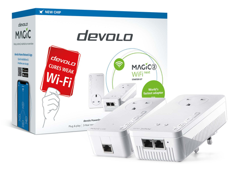 Devolo Magic 2 WiFi next. Maximum data transfer rate: 2400 Mbit/s, Networking standards: IEEE 802.11a,IEEE 802.11ac,IEEE 8