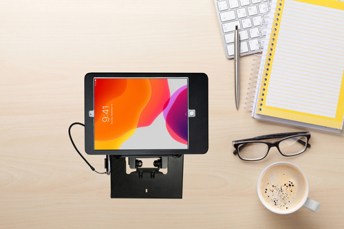 FLAT-FOLDING TABLETOP SECURITY STAND FOR IPADS BLACK