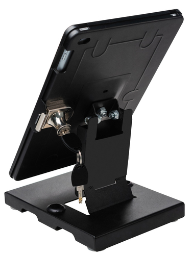 FLAT-FOLDING TABLETOP SECURITY STAND FOR IPADS BLACK