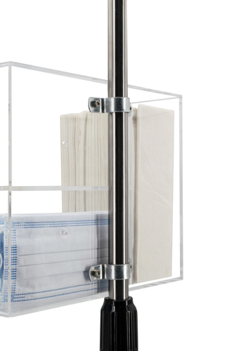 COMPACT GOOSENECK FLOOR STAND 7-13IN TABLET W/SANITIZING STATI