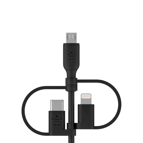 Belkin BoostCharge 1.01 m Lightning/Micro-USB/USB/USB-C Data Transfer Cable - 1 / Pack - Cable for Smartphone, Tablet, Pow