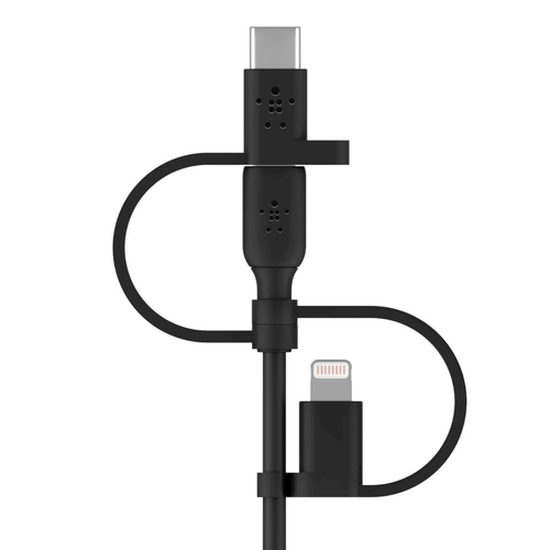 Belkin BoostCharge 1.01 m Lightning/Micro-USB/USB/USB-C Data Transfer Cable - 1 / Pack - Cable for Smartphone, Tablet, Pow