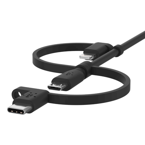 Belkin BoostCharge 1.01 m Lightning/Micro-USB/USB/USB-C Data Transfer Cable - 1 / Pack - Cable for Smartphone, Tablet, Pow