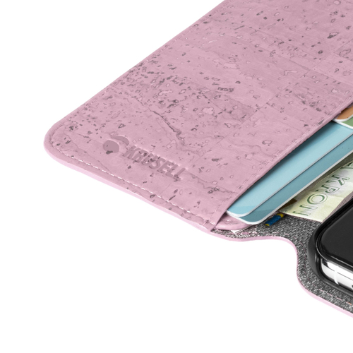 Krusell BIRKA Carrying Case (Wallet) Apple iPhone 11 Pro Max Smartphone - Pink - Cork, Wood Grain Body