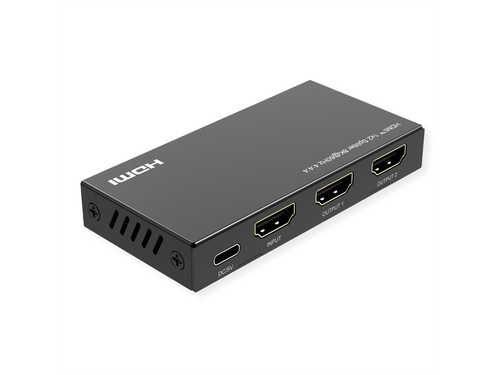 ROLINE 14.01.3558. Video port type: HDMI, Video out: 2x HDMI. Maximum resolution: 7680 x 4320 pixels, Product colour: Blac