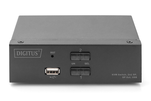 Digitus KVM-Switchbox - 2 Computer - 1 Lokaler Benutzer(n) - 4K - 3840 x 2160 - 5 x USB - USB 2.0 - 3 x DisplayPort - Desktop