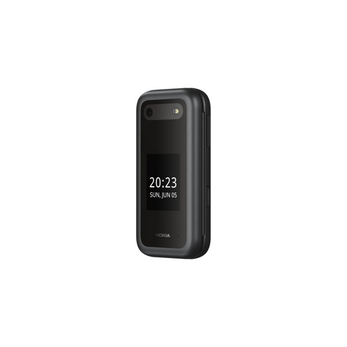 Nokia 2660 Flip - 4G, VoLTE, 2,8"+1,77", 0,3MP, 48MB/128MB, Black. Form factor: Flip. SIM card capability: Dual SIM. Displ