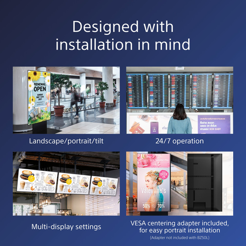 Sony Pro BRAVIA FW-55BZ40L 1397 mm LCD Digital-Signage-Display - 24 Stunden/7 Tage Betrieb - IPS-Technologie (In-Plane-Swi