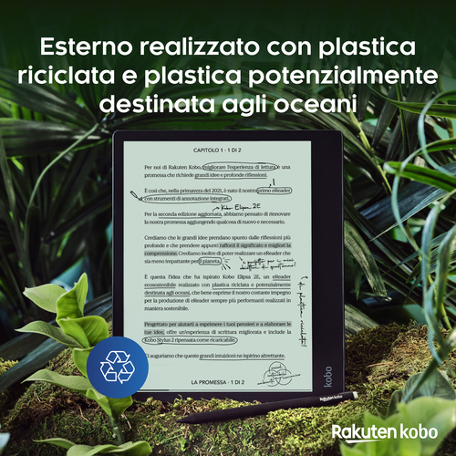 Lettore di testo digitale Kobo Elipsa 2E - 32 GB Flash - 26,2 cm (10,3") Display - Touchscreen - 1404 x 1872 - LAN wireles