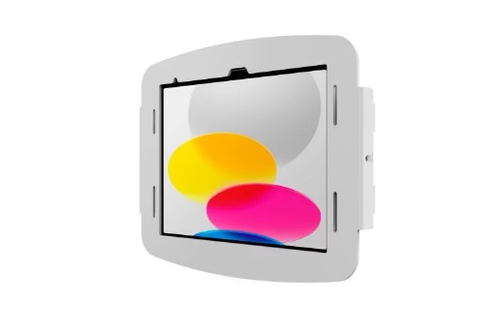Compulocks iPad 10.9" 10th Gen Space Enclosure Wall Mount White - High-Grade Aluminum Enclosure, Conceals charging cable, 