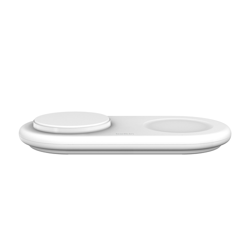 Belkin BoostCharge Pro Induction Charger - White - For Qi2-enabled Device, AirPod, iPhone - Input connectors: USB - Batter