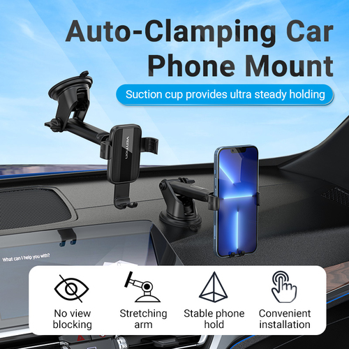 Vention KCOB0 Car, Smartphone, Car Console, Desk SmartPhone Holder - 117.6 mm x 73 mm x 161.9 mm x - ABS, Silicone Box - B