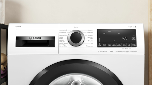 Lavatrice Bosch WGG244F0II Caricamento Frontale 9 kg - Bianco - Funzione vapore - 1400 Velocità centrifuga (rpm)