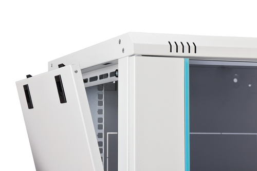 Digitus Dynamic-N 7U Wall Mountable Enclosed Cabinet Rack Cabinet for Networking, Server - Light Grey - Steel, Glass, Shee