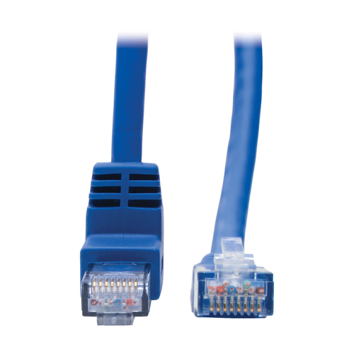 Tripp Lite N204-001-BL-UP Up-Angle Cat6 Gigabit Molded UTP Ethernet Cable (RJ45 Right-Angle Up M to RJ45 M), Blue, 1 ft. (