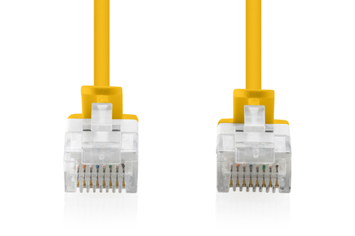 Digitus CAT 6 U-UTP Slim patch cable, 0.5 m, yellow. Cable length: 0.5 m, Cable standard: Cat6, Cable shielding: U/UTP (UT
