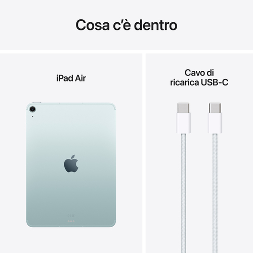 Tablet Apple iPad Air 11 (2025) - 27,9 cm (11") - 8 GB - 256 GB Memoria - 5G - Blu - M3 Octa core (8 Core) - 500 cd/m² - 2