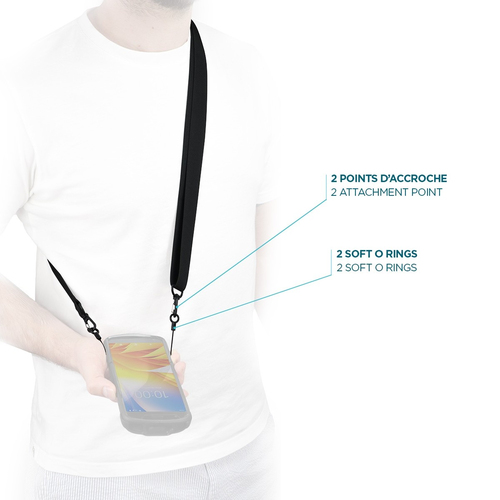 Mobilis 001093. Tipo de produto: Tira de pescoço, Cor do produto: Preto, Material: Nylon. Largura: 25 mm, Peso: 30 g, Comp