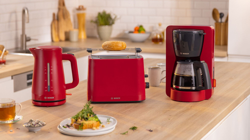 Coffee Maker Bosch TKA3M134 1200 W - Rosso profondo, Nero, Grigio - 1,40 L - Vetro Carafe