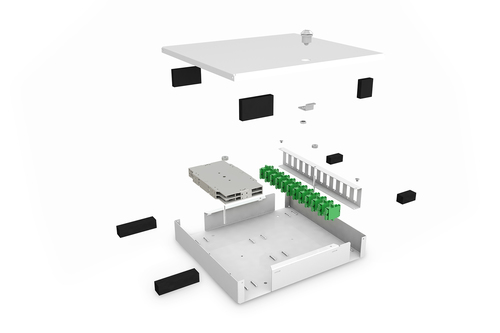 Digitus Fiber Optic Unibox for wall mounting, small. Installation options: Wall-mounted, Suitable for: Indoor, Material: S