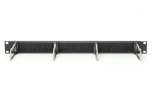 Digitus Cable Routing - Jet Black - 1 Pack Pack - Cable Management Panel - 1U Rack Height x 19" Panel Width - Steel
