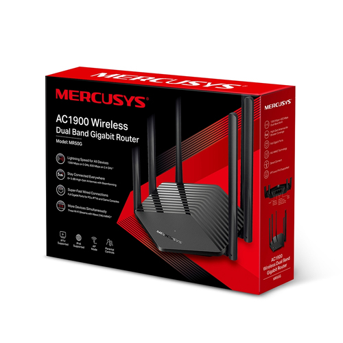 Mercusys MR50G Wi-Fi 5 IEEE 802.11a/b/g/n/ac Ethernet Wireless Router - Dual Band - 2.40 GHz ISM Band - 5 GHz UNII Band - 
