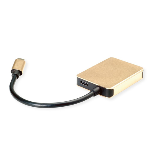 Roline USB-Typ C Docking Station für Desktop-PC, Notebook, TV, Monitor, Projektor, Tastatur, Maus, Solid State-Laufwerk, F