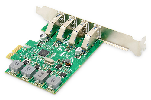 Digitus USB Adapter - PCI Express 2.0 - Plug-in-Karte - UASP-Support - 4 Total USB Port(s) - 4 USB 3.0 Port(s) - PC, Linux